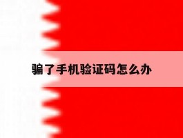 骗了手机验证码怎么办