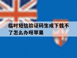 临时短信验证码生成下载不了怎么办呀苹果