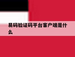 易码验证码平台客户端是什么