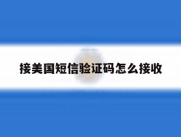 接美国短信验证码怎么接收