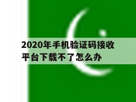 2020年手机验证码接收平台下载不了怎么办