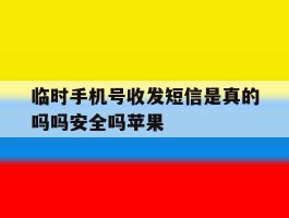 临时手机号收发短信是真的吗吗安全吗苹果