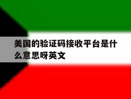 美国的验证码接收平台是什么意思呀英文
