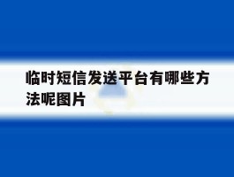 临时短信发送平台有哪些方法呢图片