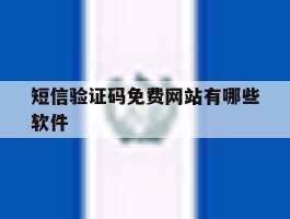 短信验证码免费网站有哪些软件