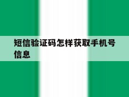 短信验证码怎样获取手机号信息