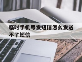 临时手机号发短信怎么发送不了短信