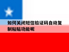 如何关闭短信验证码自动复制粘贴功能呢