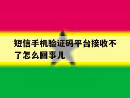 关于短信手机验证码平台接收不了怎么回事儿的信息