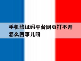 手机验证码平台网页打不开怎么回事儿呀的简单介绍