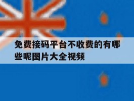 免费接码平台不收费的有哪些呢图片大全视频