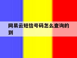 网易云短信号码怎么查询的到