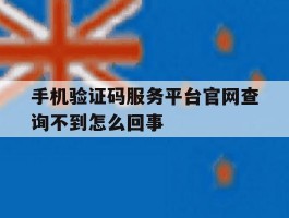 手机验证码服务平台官网查询不到怎么回事的简单介绍