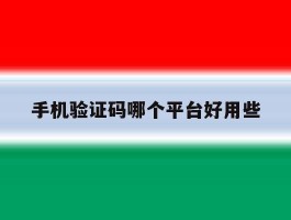 手机验证码哪个平台好用些