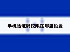 手机验证码权限在哪里设置