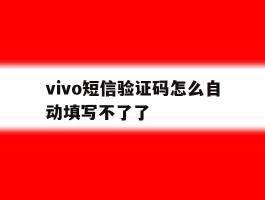 vivo短信验证码怎么自动填写不了了