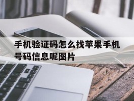 关于手机验证码怎么找苹果手机号码信息呢图片的信息