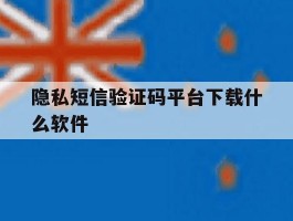 隐私短信验证码平台下载什么软件