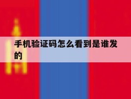 手机验证码怎么看到是谁发的