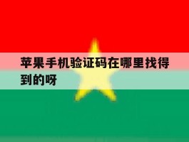 苹果手机验证码在哪里找得到的呀