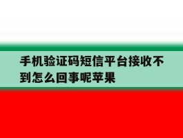 包含手机验证码短信平台接收不到怎么回事呢苹果的词条