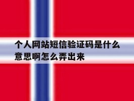 个人网站短信验证码是什么意思啊怎么弄出来
