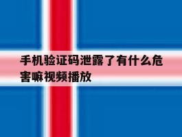 手机验证码泄露了有什么危害嘛视频播放