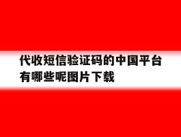 代收短信验证码的中国平台有哪些呢图片下载的简单介绍