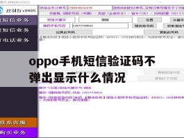 oppo手机短信验证码不弹出显示什么情况