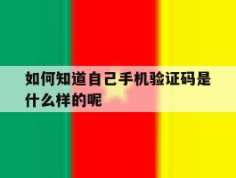 如何知道自己手机验证码是什么样的呢
