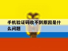 手机验证码收不到原因是什么问题