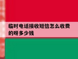 包含临时电话接收短信怎么收费的呀多少钱的词条
