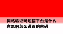 网站验证码短信平台是什么意思啊怎么设置的密码的简单介绍