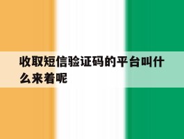 收取短信验证码的平台叫什么来着呢