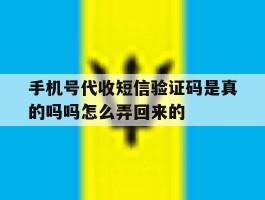 手机号代收短信验证码是真的吗吗怎么弄回来的的简单介绍