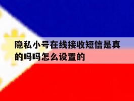隐私小号在线接收短信是真的吗吗怎么设置的
