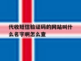 代收短信验证码的网站叫什么名字啊怎么查