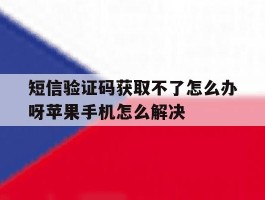 短信验证码获取不了怎么办呀苹果手机怎么解决的简单介绍