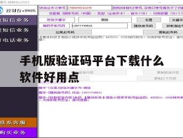 手机版验证码平台下载什么软件好用点