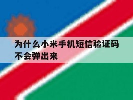 为什么小米手机短信验证码不会弹出来