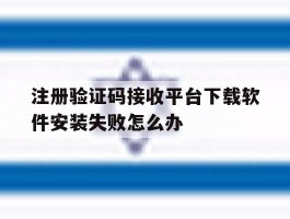 注册验证码接收平台下载软件安装失败怎么办