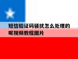 短信验证码骚扰怎么处理的呢视频教程图片