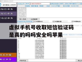 关于虚拟手机号收取短信验证码是真的吗吗安全吗苹果的信息