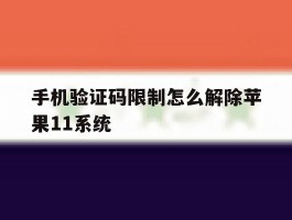 关于手机验证码限制怎么解除苹果11系统的信息