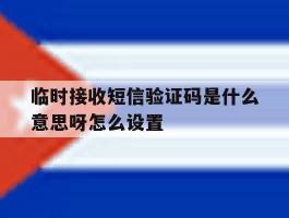 临时接收短信验证码是什么意思呀怎么设置