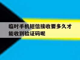 关于临时手机短信接收要多久才能收到验证码呢的信息