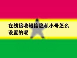 在线接收短信隐私小号怎么设置的呢