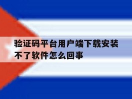 关于验证码平台用户端下载安装不了软件怎么回事的信息