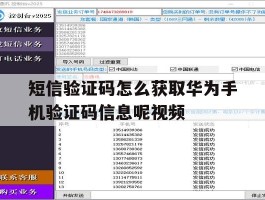 关于短信验证码怎么获取华为手机验证码信息呢视频的信息