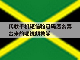 代收手机短信验证码怎么弄出来的呢视频教学